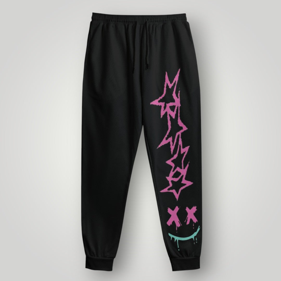 Arcane Jinx inspired jogger pants

Jinx Arcane neon gamer sweatpants

League of Legends Jinx fan joggers

Anime cyberpunk lounge pants
