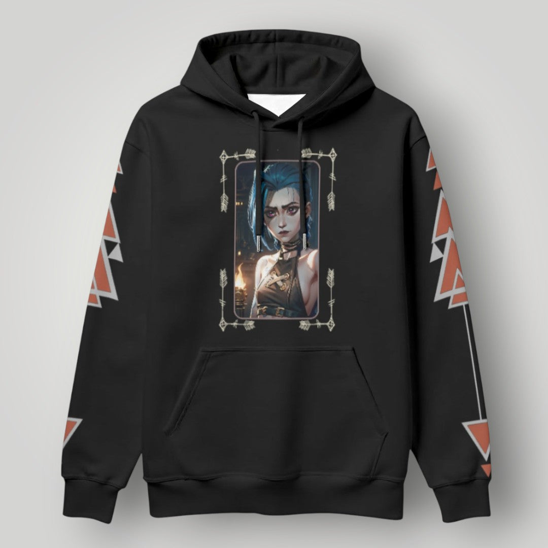 Arcane Jinx inspired neon gamer hoodie

Jinx Arcane anime cyberpunk hoodie

League of Legends Jinx fan hoodie black

Neon anime streetwear gamer sweatshirt