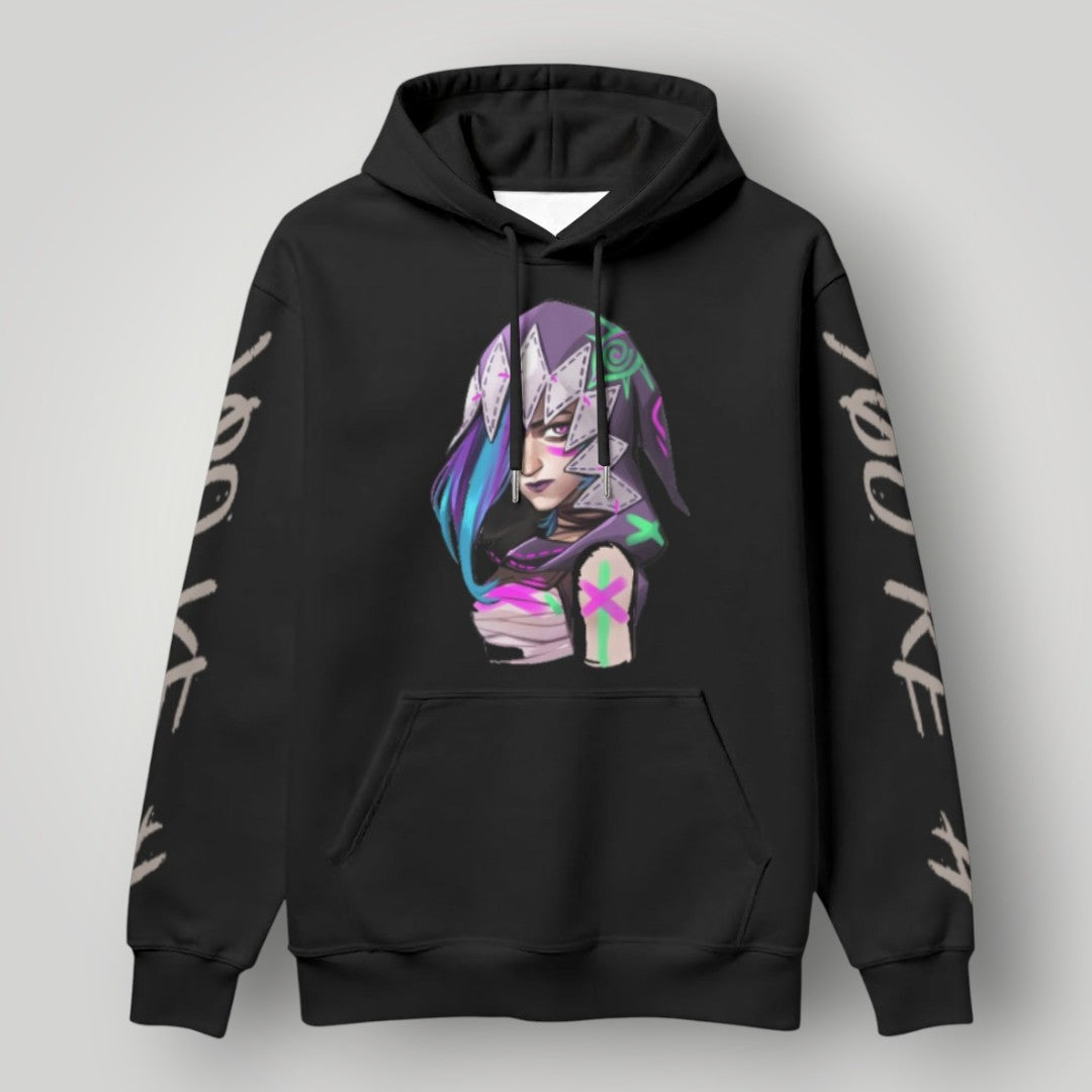 Arcane Jinx inspired neon gamer hoodie

Jinx Arcane anime cyberpunk hoodie

League of Legends Jinx fan hoodie black

Neon anime streetwear gamer sweatshirt
