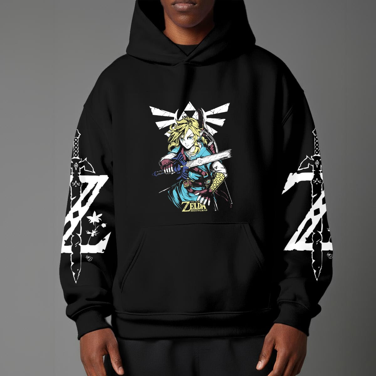 Legend of Zelda Inspired Hoodie – Hero of Hyrule Sword Design – Gamer Fantasy Hoodie