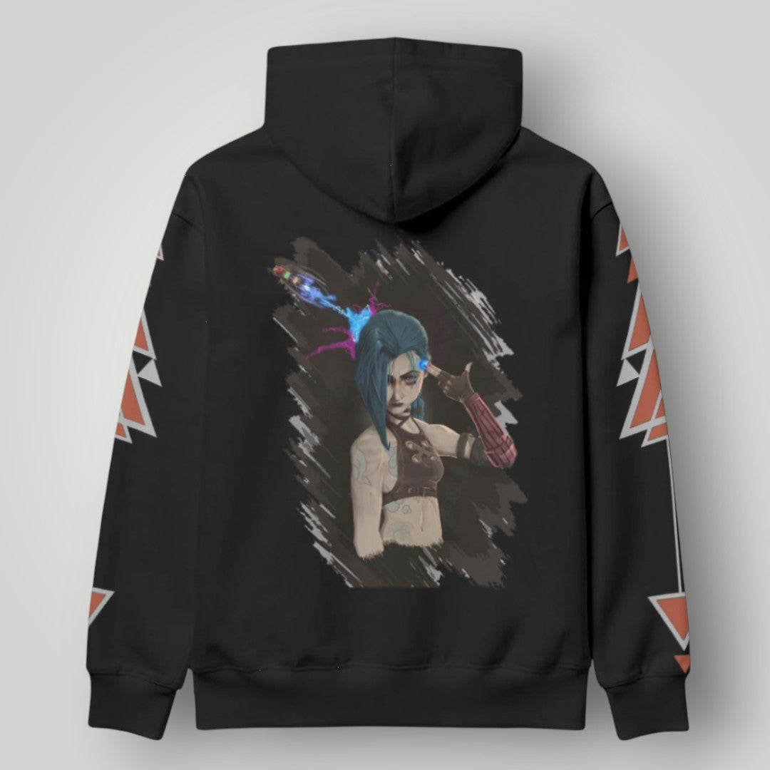 Arcane Jinx inspired neon gamer hoodie

Jinx Arcane anime cyberpunk hoodie

League of Legends Jinx fan hoodie black

Neon anime streetwear gamer sweatshirt
