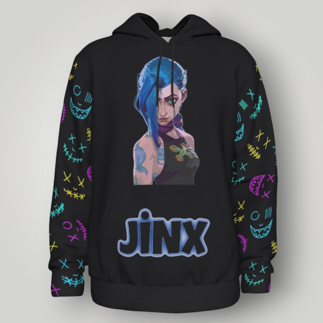 Arcane Jinx inspired neon gamer hoodie

Jinx Arcane anime cyberpunk hoodie

League of Legends Jinx fan hoodie black

Neon anime streetwear gamer sweatshirt