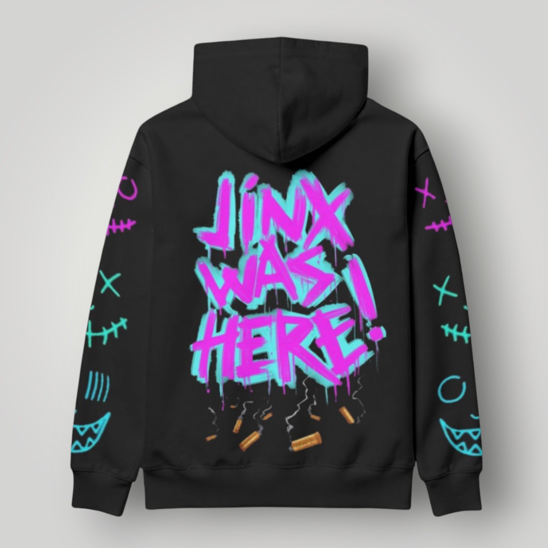 Arcane Jinx inspired neon gamer hoodie

Jinx Arcane anime cyberpunk hoodie

League of Legends Jinx fan hoodie black

Neon anime streetwear gamer sweatshirt