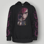 Arcane Vi inspired gamer hoodie front view

League of Legends Vi fan hoodie black

Anime streetwear Vi cosplay hoodie

Arcane style cyberpunk gamer sweatshirt