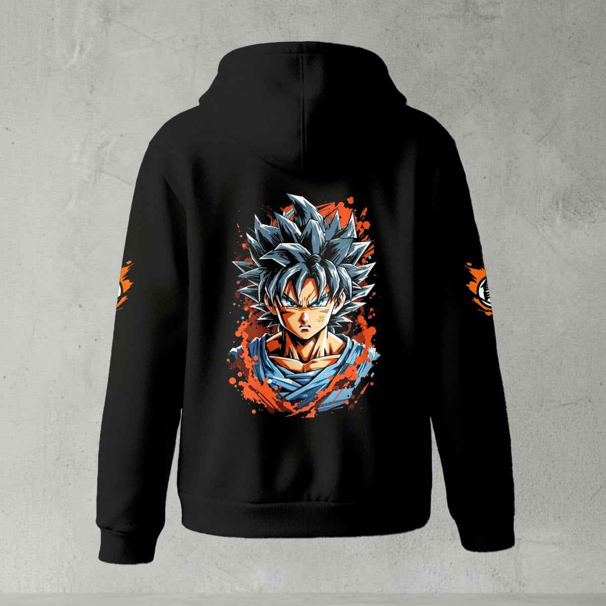 Dragon Ball Z Goku "Go" Kanji Symbol Zip-Up Hoodie | Black Anime Streetwear