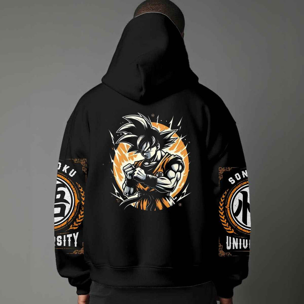Dragon Ball Z Vintage 1984 Style Hoodie | Black Goku Silhouette Pullover