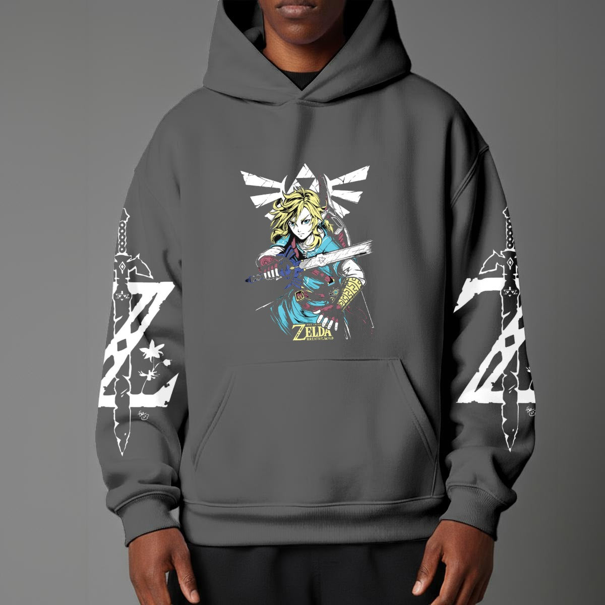 Legend of Zelda Inspired Hoodie – Hero of Hyrule Sword Design – Gamer Fantasy Hoodie