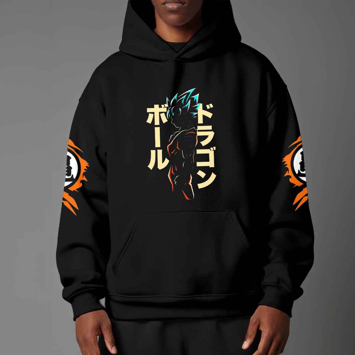 Dragon Ball Z Vintage 1984 Style Hoodie | Black Goku Silhouette Pullover