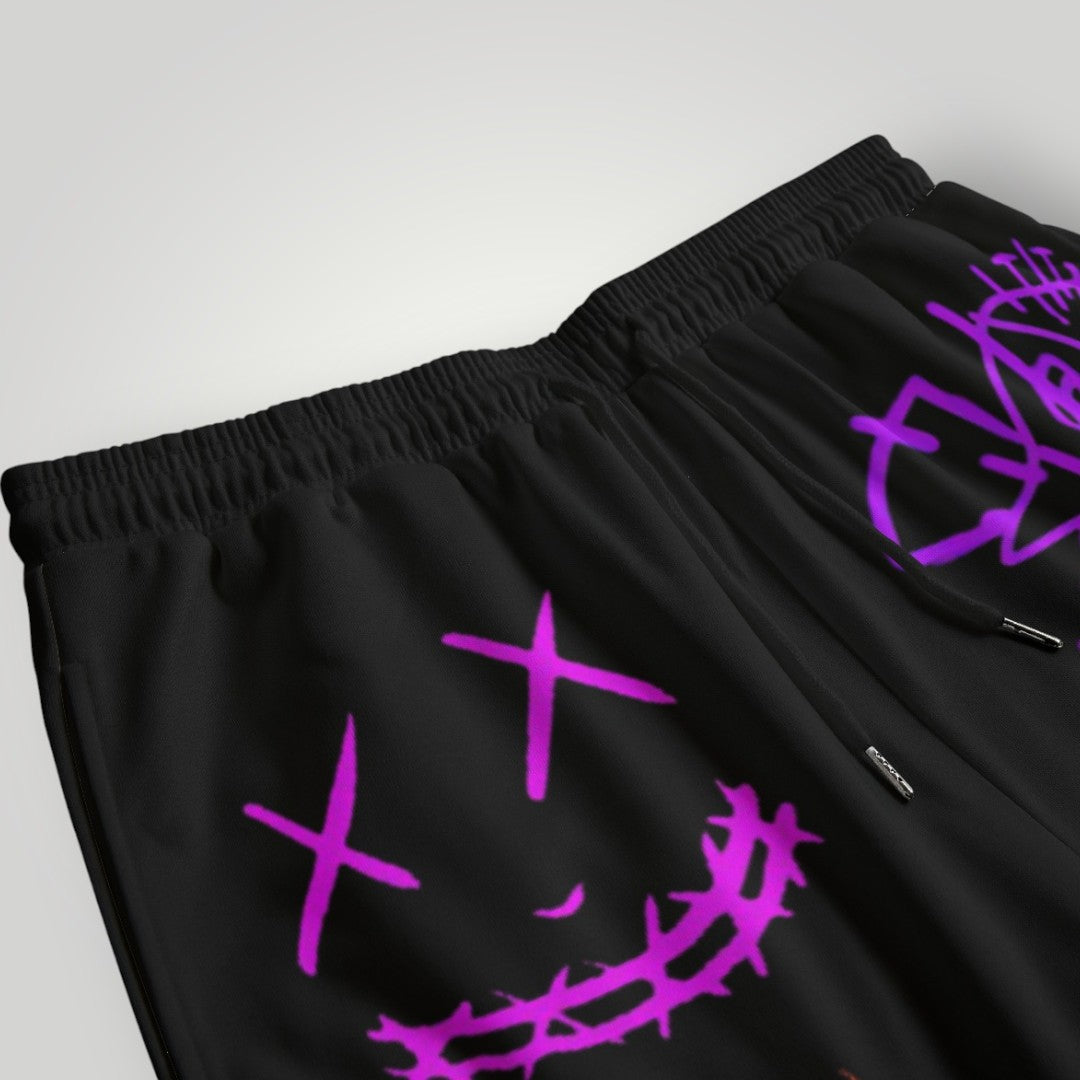 Arcane Jinx inspired jogger pants

Jinx Arcane neon gamer sweatpants

League of Legends Jinx fan joggers

Anime cyberpunk lounge pants
