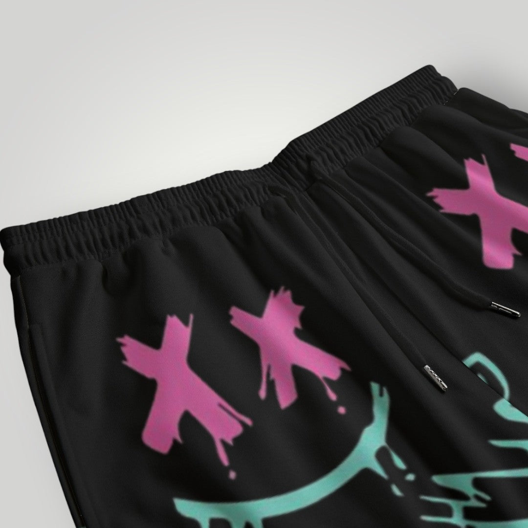 Arcane Jinx inspired jogger pants

Jinx Arcane neon gamer sweatpants

League of Legends Jinx fan joggers

Anime cyberpunk lounge pants