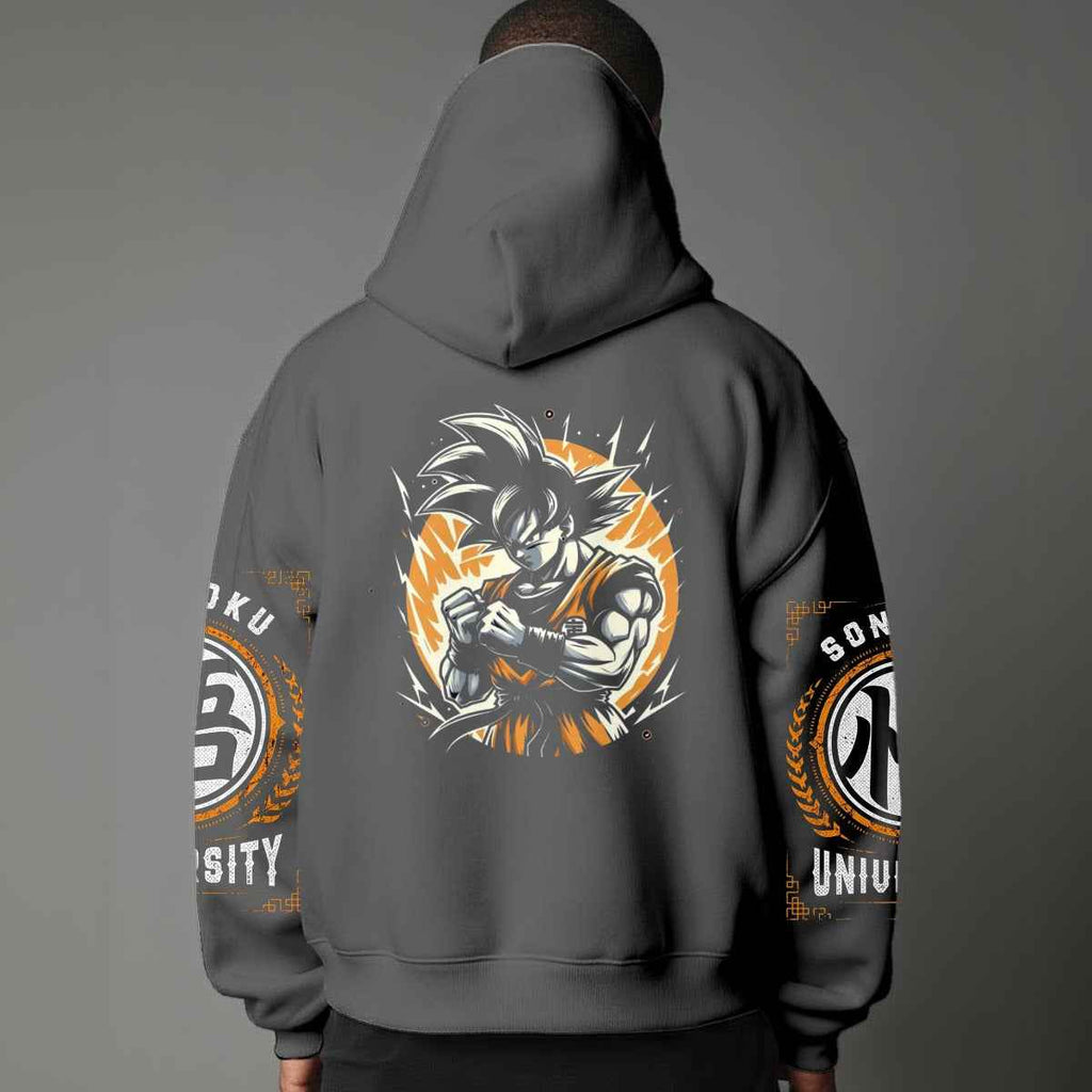 Dragon Ball Z Vintage 1984 Style Hoodie | Black Goku Silhouette Pullover