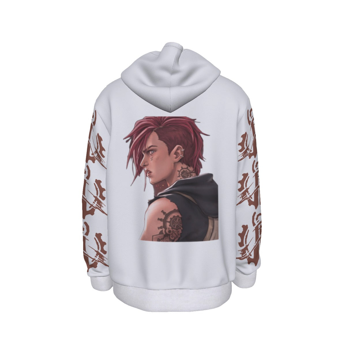 Arcane Vi inspired gamer hoodie front view

League of Legends Vi fan hoodie black

Anime streetwear Vi cosplay hoodie

Arcane style cyberpunk gamer sweatshirt