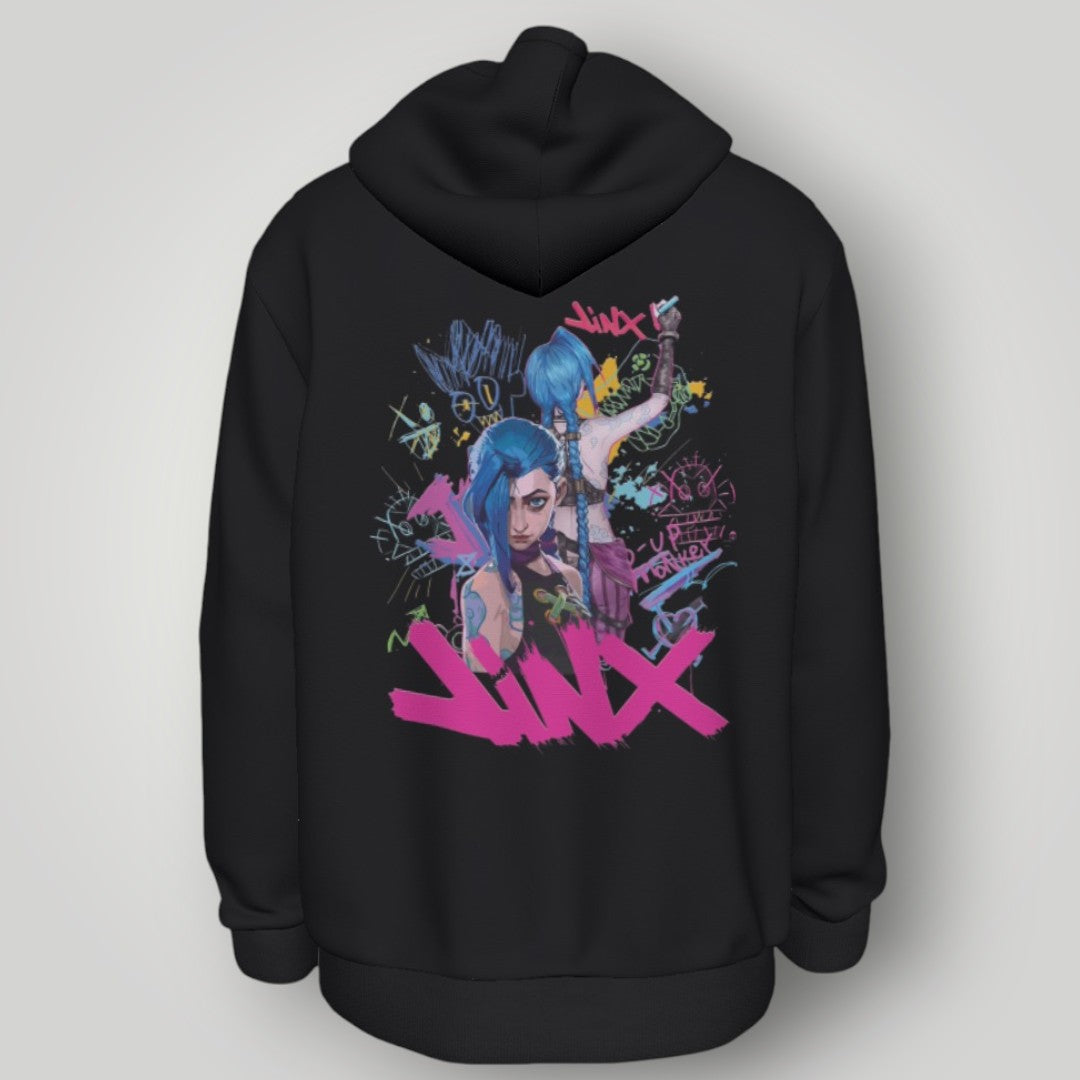 Arcane Jinx inspired neon gamer hoodie

Jinx Arcane anime cyberpunk hoodie

League of Legends Jinx fan hoodie black

Neon anime streetwear gamer sweatshirt
