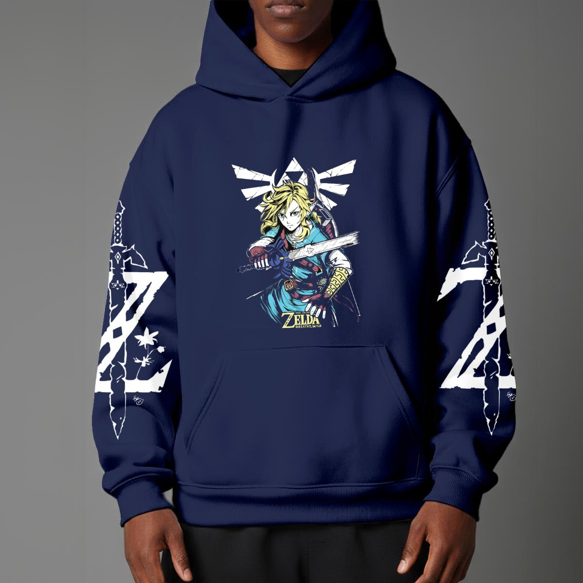 Legend of Zelda Inspired Hoodie – Hero of Hyrule Sword Design – Gamer Fantasy Hoodie