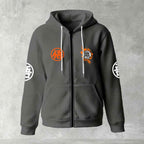 Dragon Ball Z Goku "Go" Kanji Symbol Zip-Up Hoodie | Black Anime Streetwear
