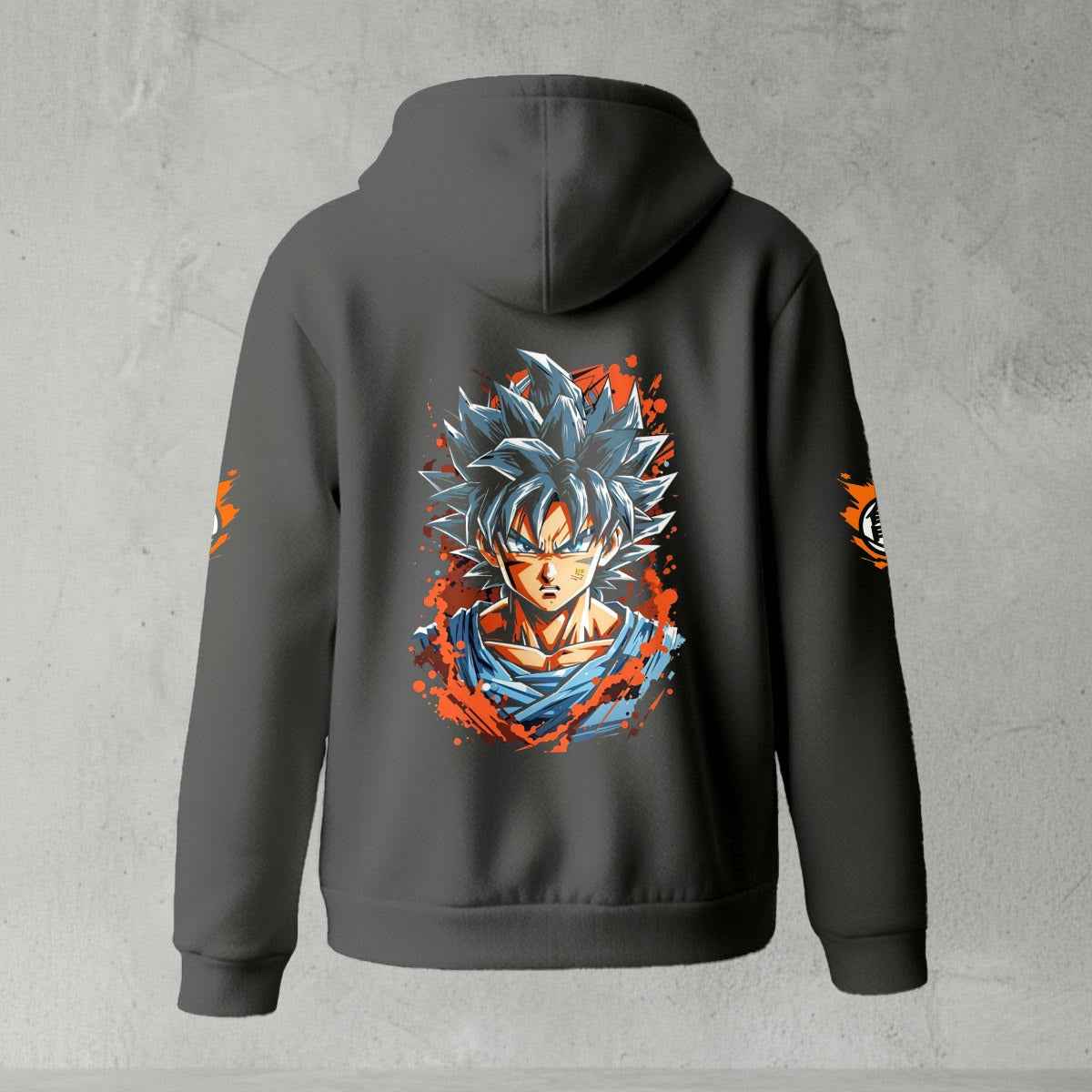 Dragon Ball Z Goku "Go" Kanji Symbol Zip-Up Hoodie | Black Anime Streetwear