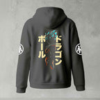 Dragon Ball Z Goku "Go" Kanji Symbol Zip-Up Hoodie | Black Anime Streetwear