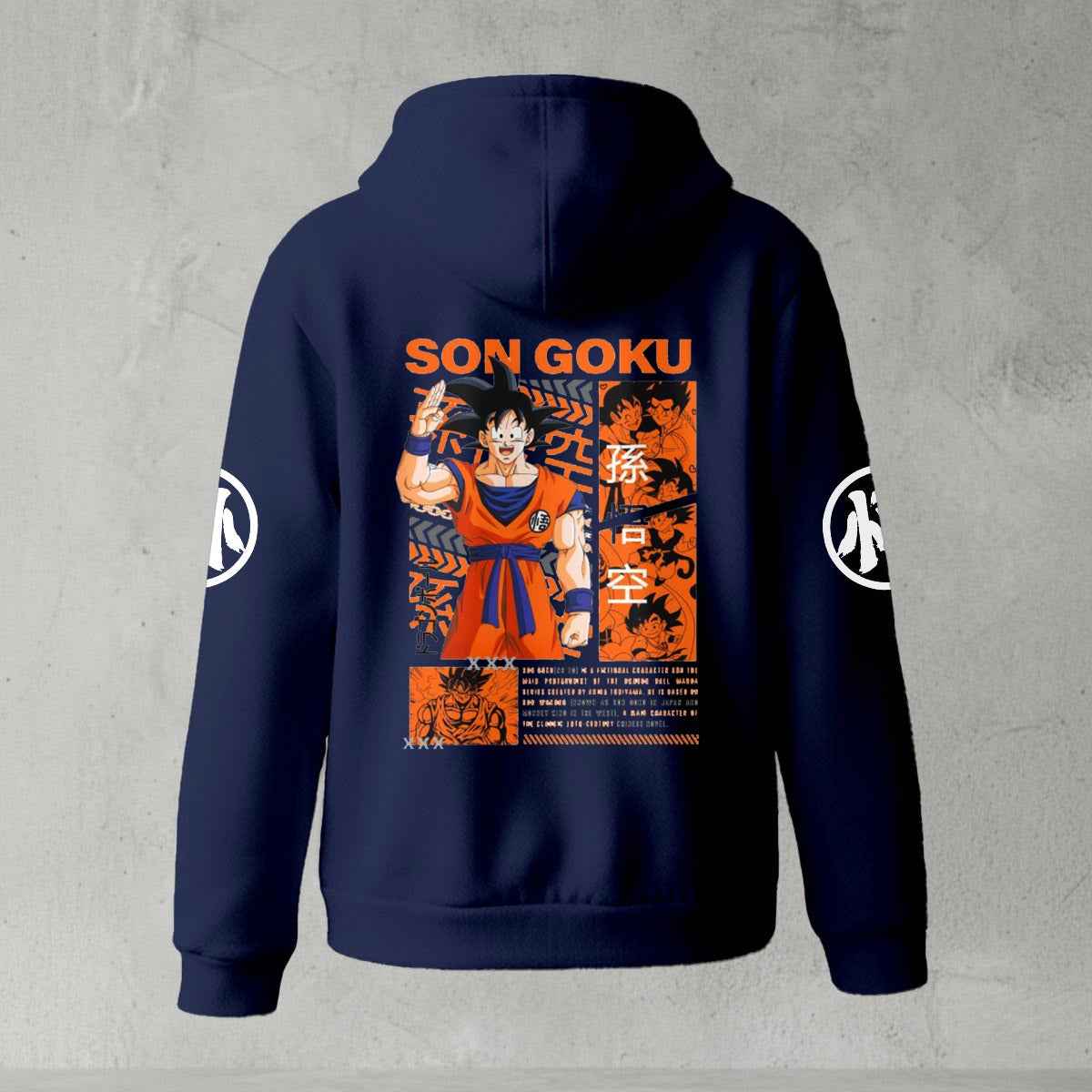 Dragon Ball Z Goku "Go" Kanji Symbol Zip-Up Hoodie | Black Anime Streetwear