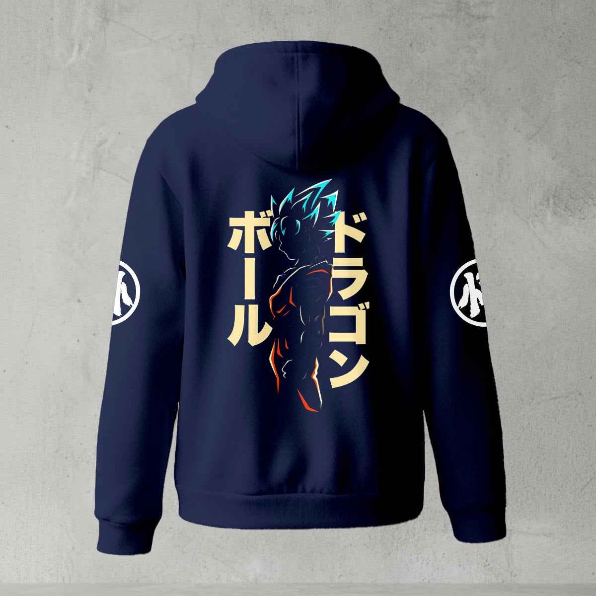 Dragon Ball Z Goku "Go" Kanji Symbol Zip-Up Hoodie | Black Anime Streetwear